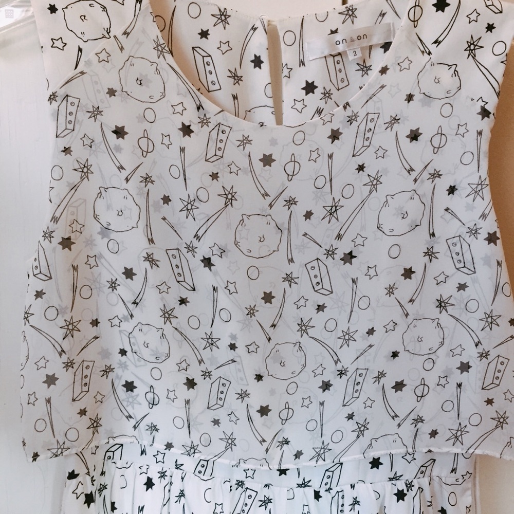 Little prince pattern chiffon dress